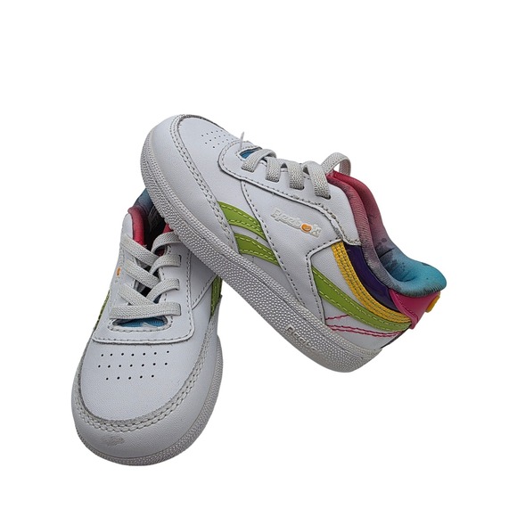 Reebok Other - Kids Reebok Jelly Belly Club C Revenge Mix White Rainbow Sneakers Toddler 6.5